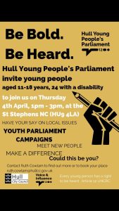 Hull Young People's Parliament - Come and share your voice IN to the conversation